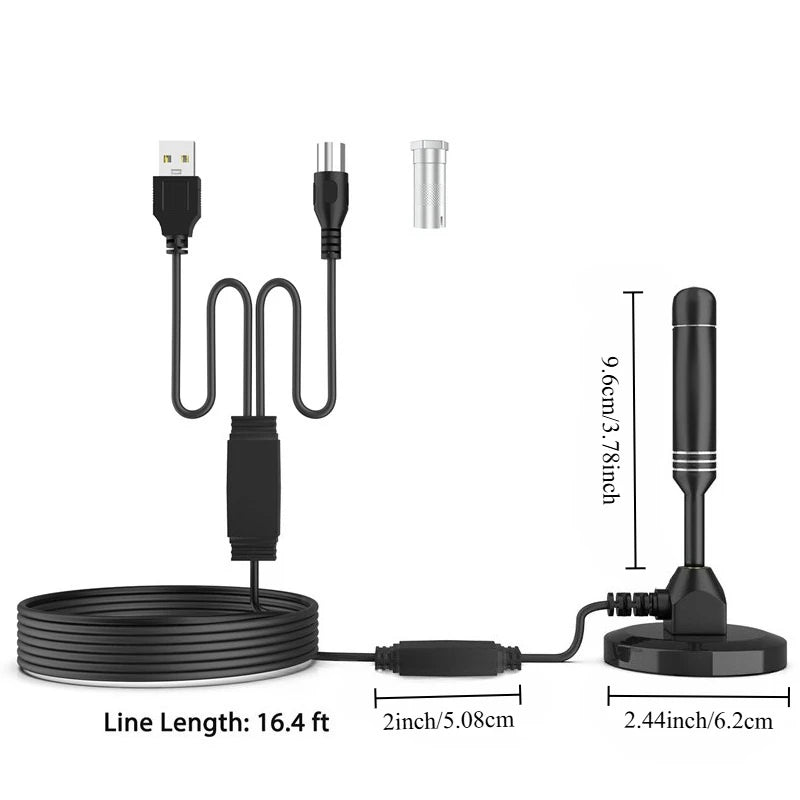 2025 New DTMB TV Antenna ATSC DVB-T Aluminum Rod Suction Cup HDTV Signal Source Indoor Rooftop Use Stable Reception Oasis Select