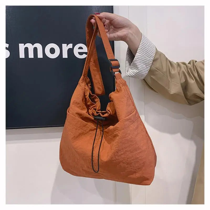 1PC Large Capacity Versatile Shoulder Bag For Women's Summer Popular Lightweight Crossbody Bag Minimalist Tote Handbag Oasis Select Orange