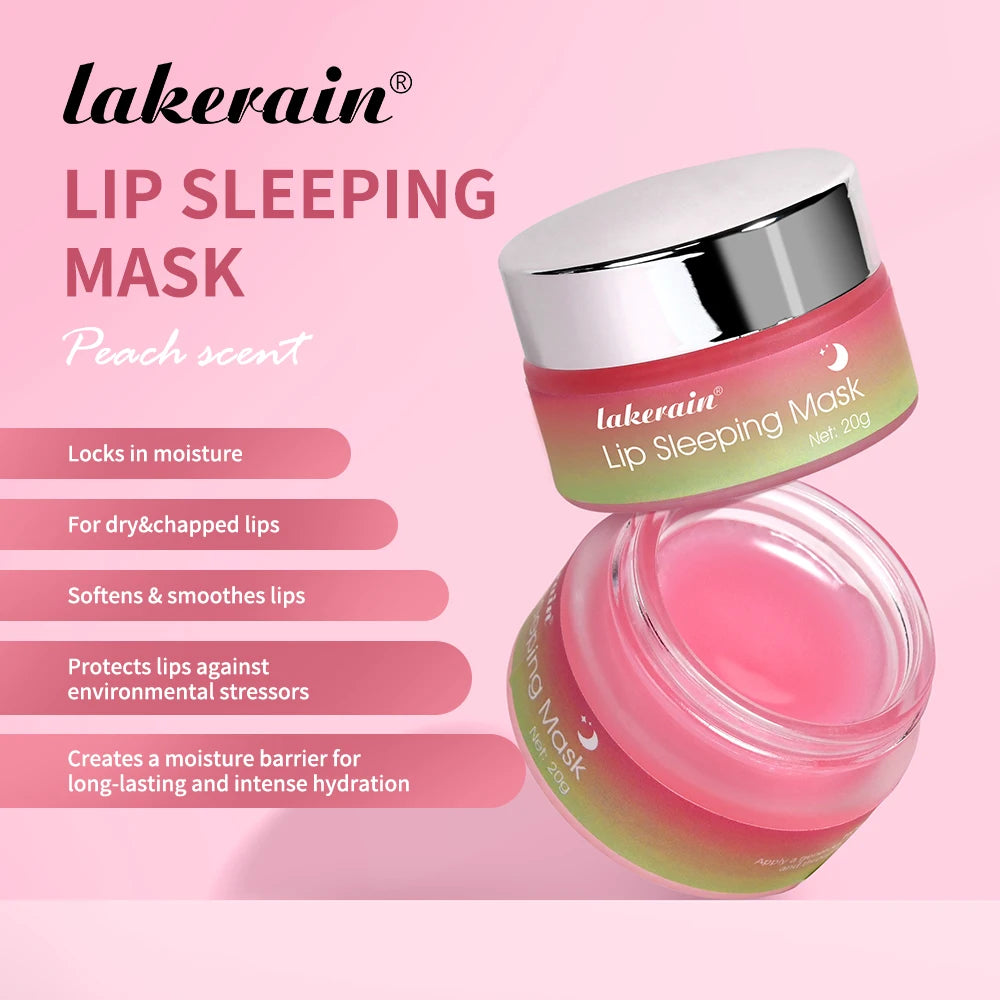 Lip Sleeping Mask Peach Moisturizing And Collagen Enhancing Restores Hydrates And Volumizes Dry And Chapped Lips Care Products Oasis Select
