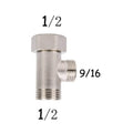 Brass T Valve Adapter Connector 3/8' 1/2' 9/16' 15/16' Durable Kitchen Sink Splitter Diverter Valve Oasis Select 1-2