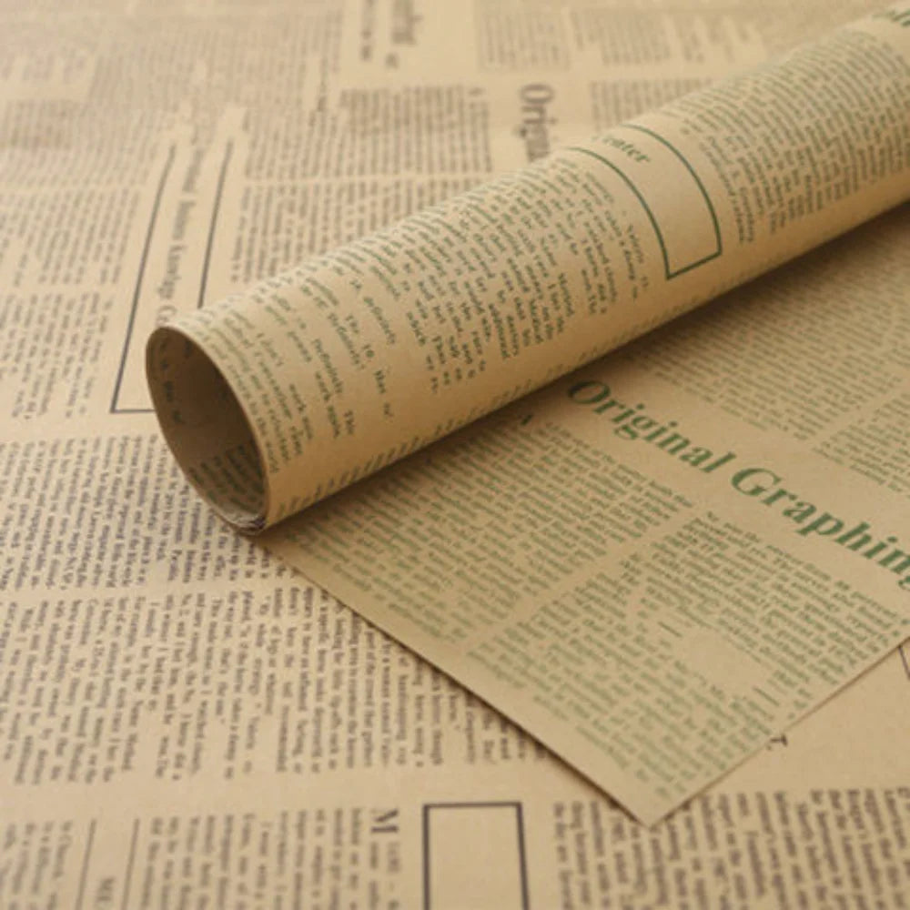Vintage Newspaper Kraft Gift Wrapping Paper – 50x70cm Sheet