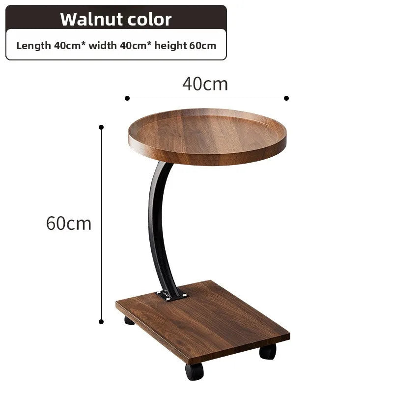 Multi-functional Sofa side table removable mini small coffee table small table with wheels sturdy and durable Oasis Select Walnut B