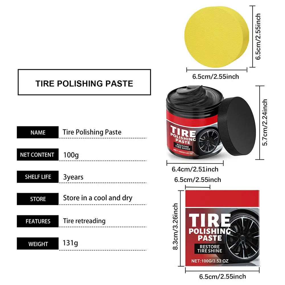 Tire polishing compound Tyre Dressing Paste 1/2/3 PCS Anti-Cracking & UV Protection Gloss Tire Wax Care Kit Oasis Select