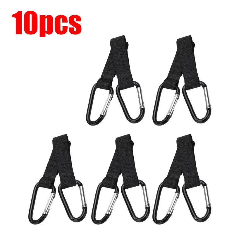 2/8/12pcs Baby Stroller Hook Organizer Adhesive Nylon Clasp Loop Clips Carabiner Hooks Diaper Bag Shopping Hook Buckles Hanger Oasis Select 10pcs