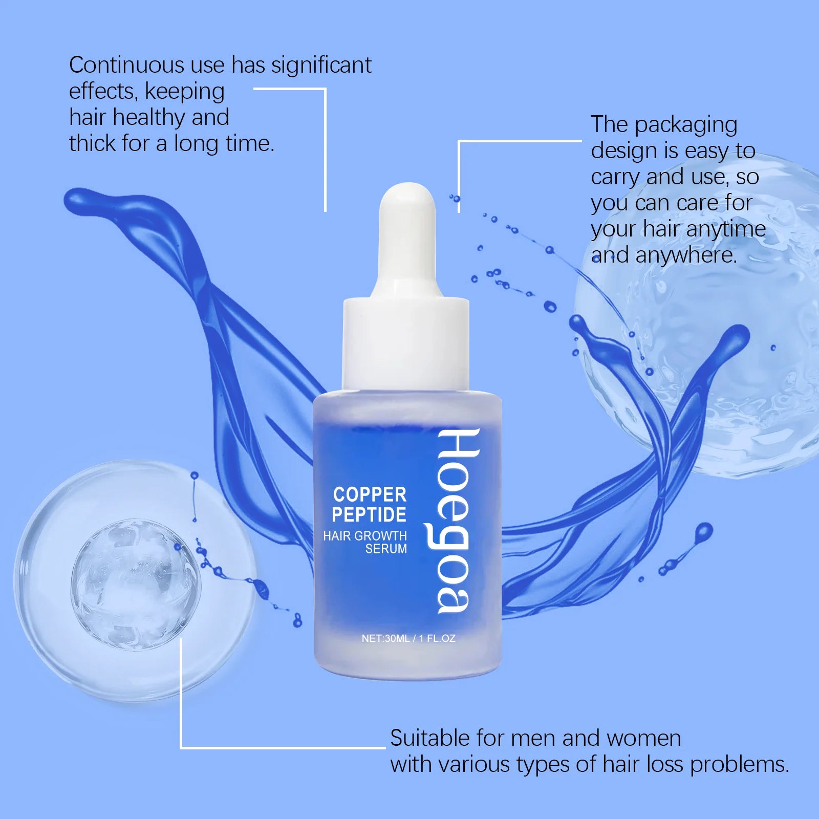 HOEGOA Copper Peptide Hair Serum – Scalp & Strengthener 30ml Hair Growth Serum Oasis Select