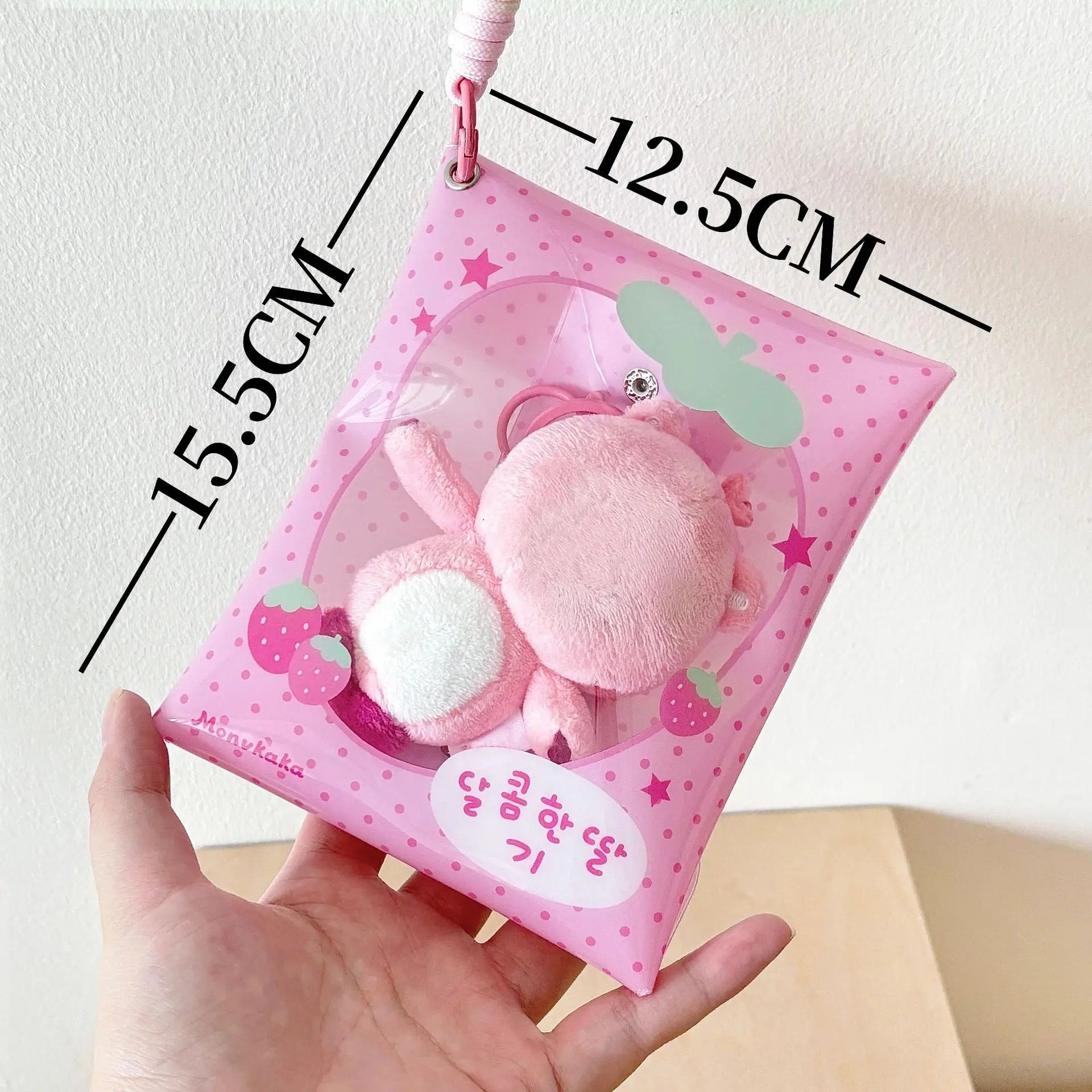 Transparent Doll Display Bag Colorful PVC Doll Carrying Case Dustproof Pouch with Lanyard Pendant Badge Storage Bag Supplies Oasis Select