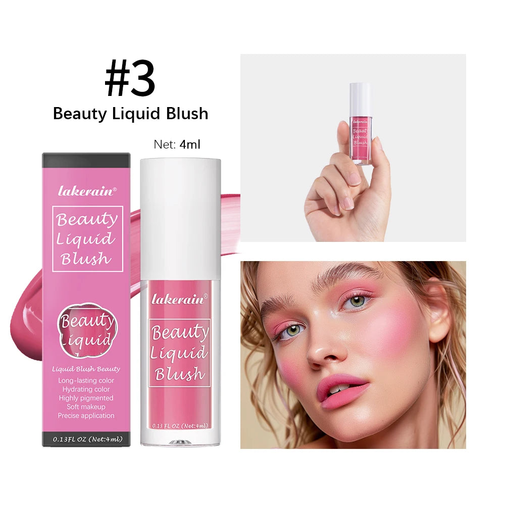 Beauty Liquid Blush Lipstick Blush Eyes Cheek Blusher Waterproof Mositure Face Contour Shadow Liquid Lip Gloss Plump Makeup Oasis Select Color 3