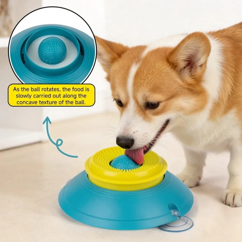 Anti-Choking Dog Licking Bowl Non-Slip Base Food-Grade Slow Feeder Dog Bowl with Rolling Ball Massage Dot Cat Treat Bowl Oasis Select