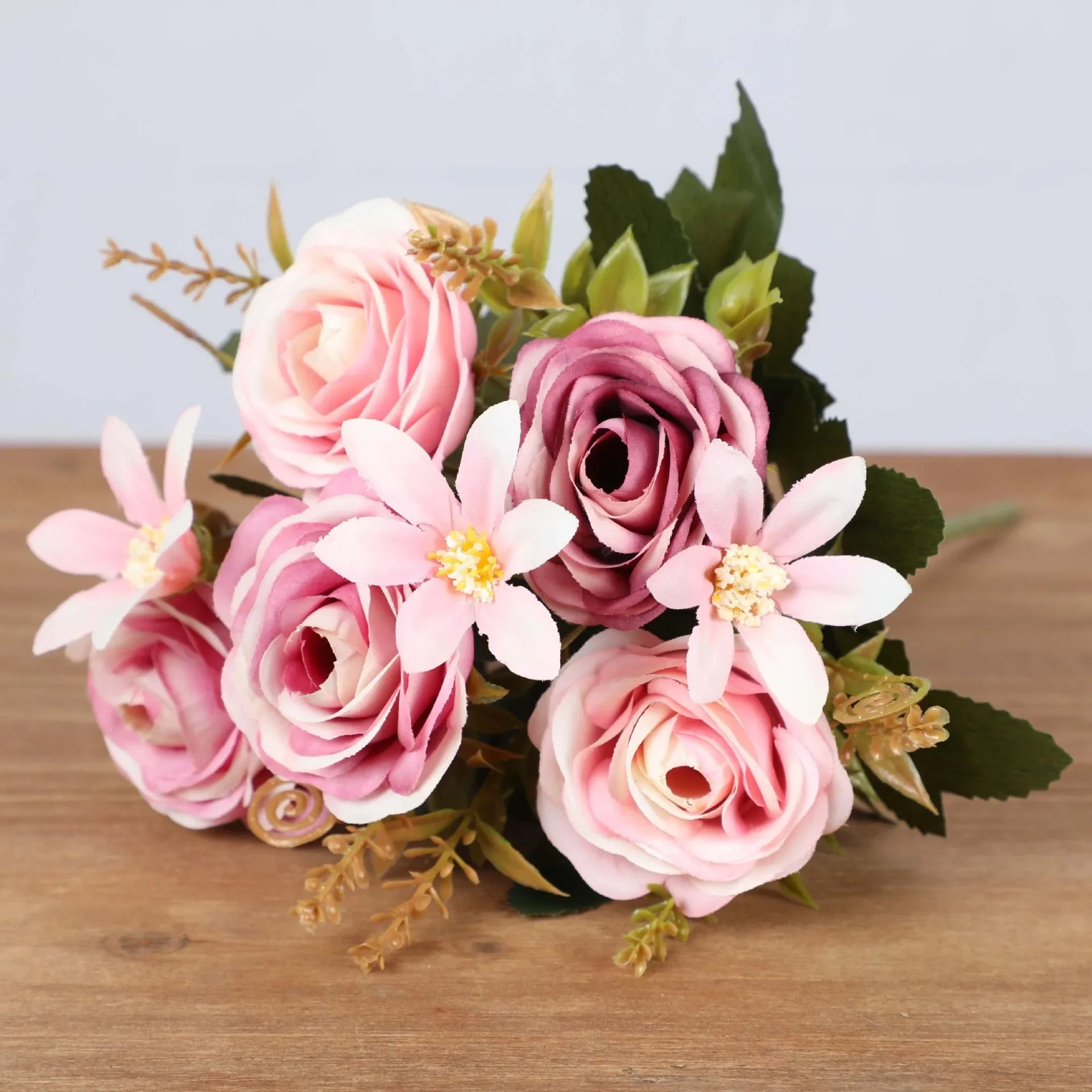Silk Peony Hydrangea Artificial Flowers for Wedding Bouquet Home Decoration Fake Rose Plants Table Centerpiece Accessory Oasis Select E4