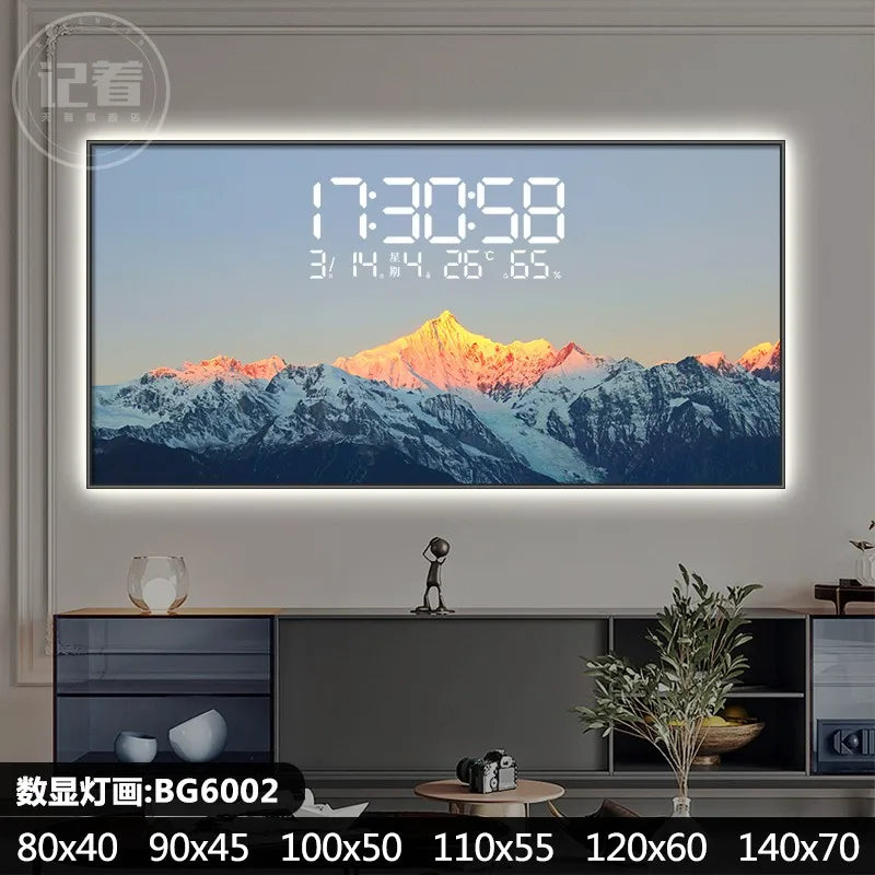 Permanent Calendar Electronic Wall Clock Guest Restaurant Decorative Painting Large Screen LED Lights Plug-in Wall Clock Oasis Select BG6002 90CM X 45CM