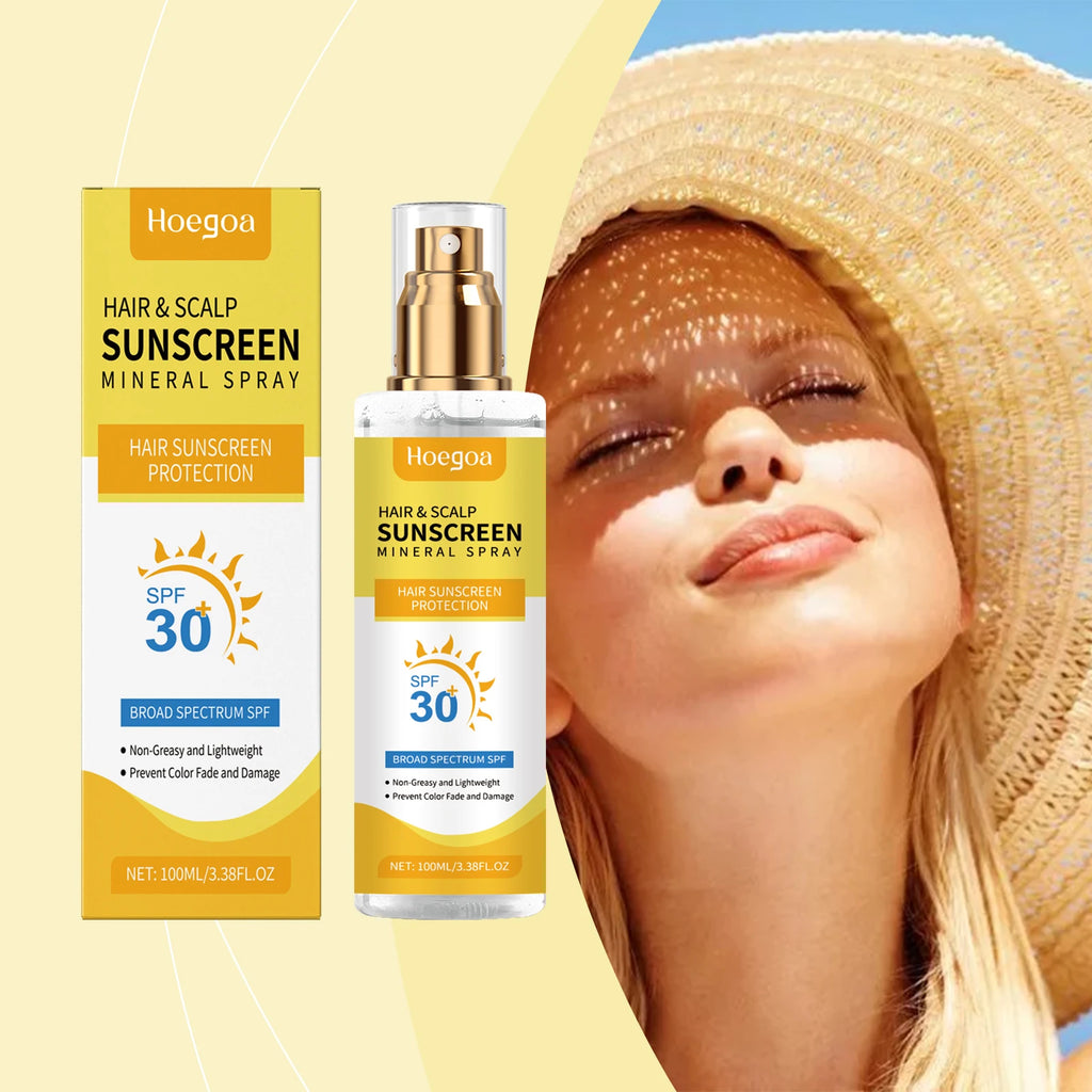 Scalp Hair Sunscreen Spray For Dyed Highlighted Hair UV Protection Prevent Hair Fading Dryness Lightweight Scalp Sunscreen Care Oasis Select