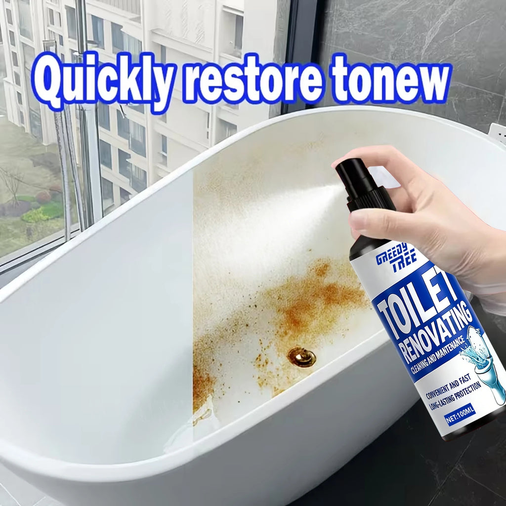 Toilet Renovating Spray, 100ML Toilet Bowl Cleaner & Stain Remover, Powerful Deep Cleaning for Limescale, Yellow Stains & Grime, Oasis Select