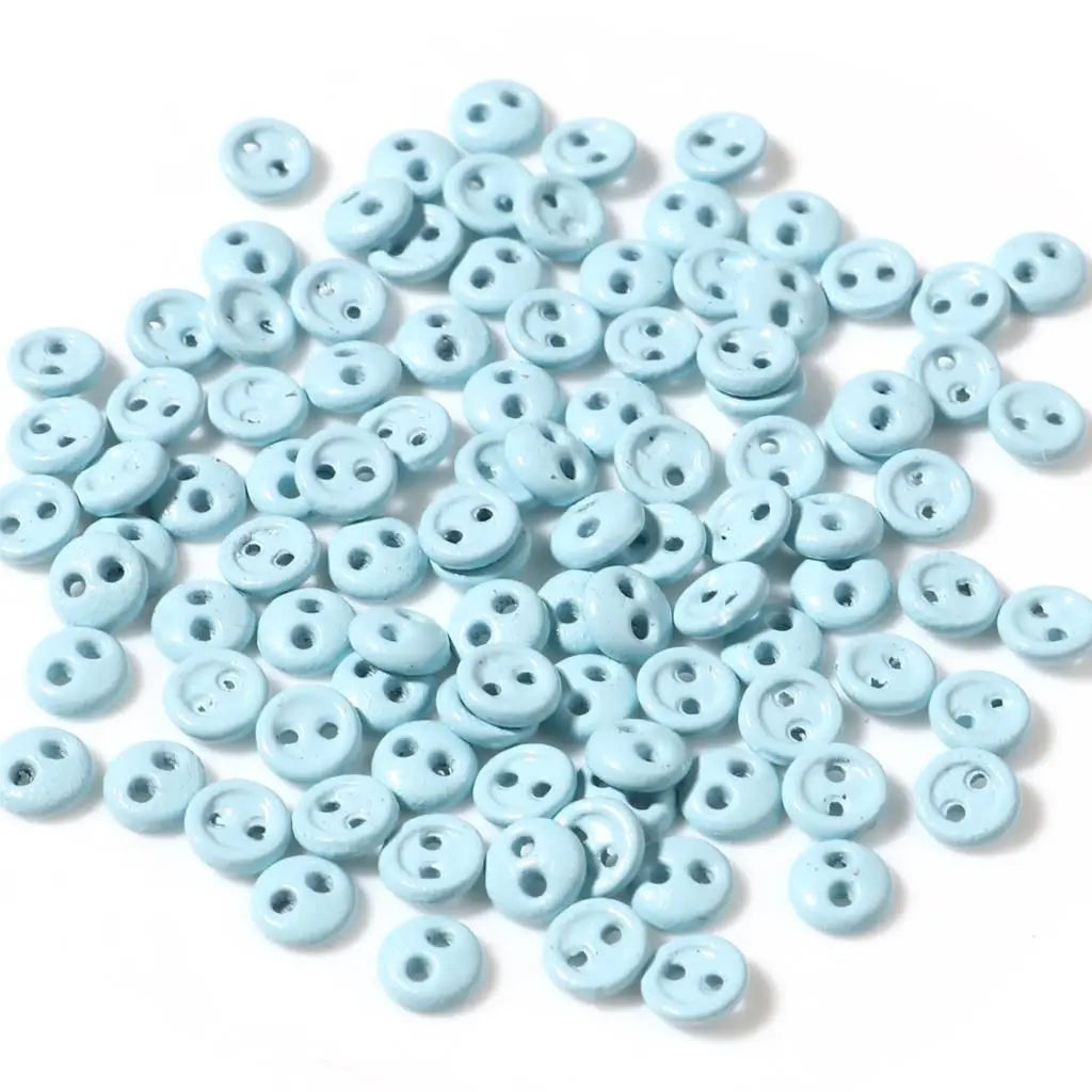 50pcs Mini Round Sewing Buttons 3/4/5mm – 2-Hole DIY Craft Sewing Buttons Oasis Select light blue-5mm