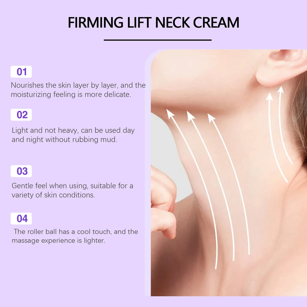 Neck Roller Cream Anti Wrinkle Tightening Eliminate Neck Lines Double Chin Moisturizing Firming Lifting Neck Revitalizing Cream Oasis Select