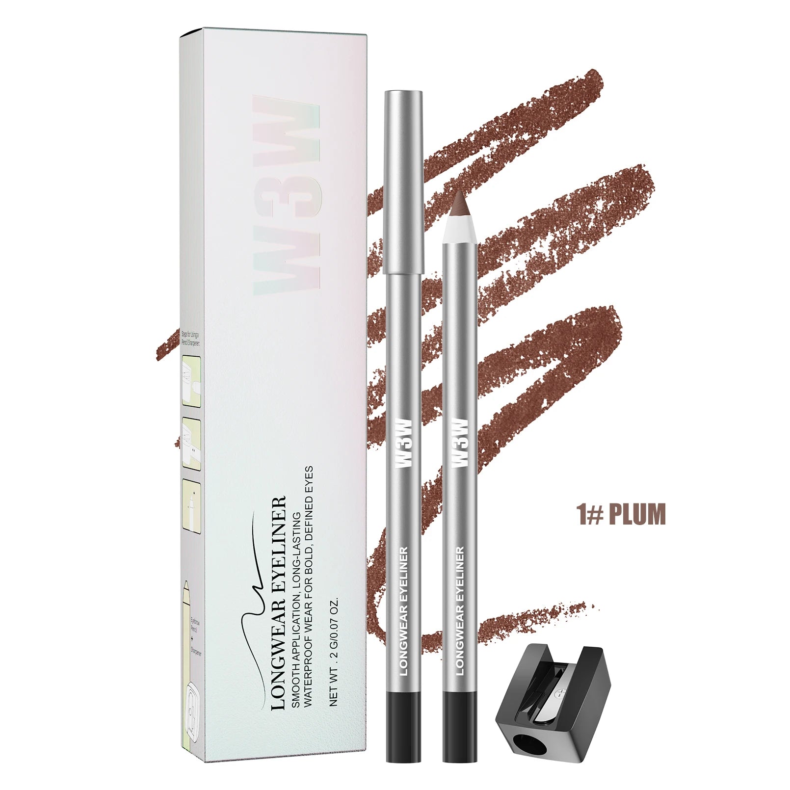 W3W 8-Color Matte Gel Eyeliner Pencil Set – Waterproof