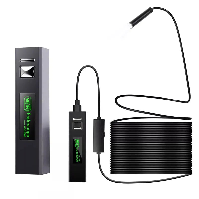 Wireless Endoscope WiFi Borescope Inspection Camera 1200P HD IP68 Waterproof Snake Camera With 8 LED For Android IOS Tablet PC Oasis Select