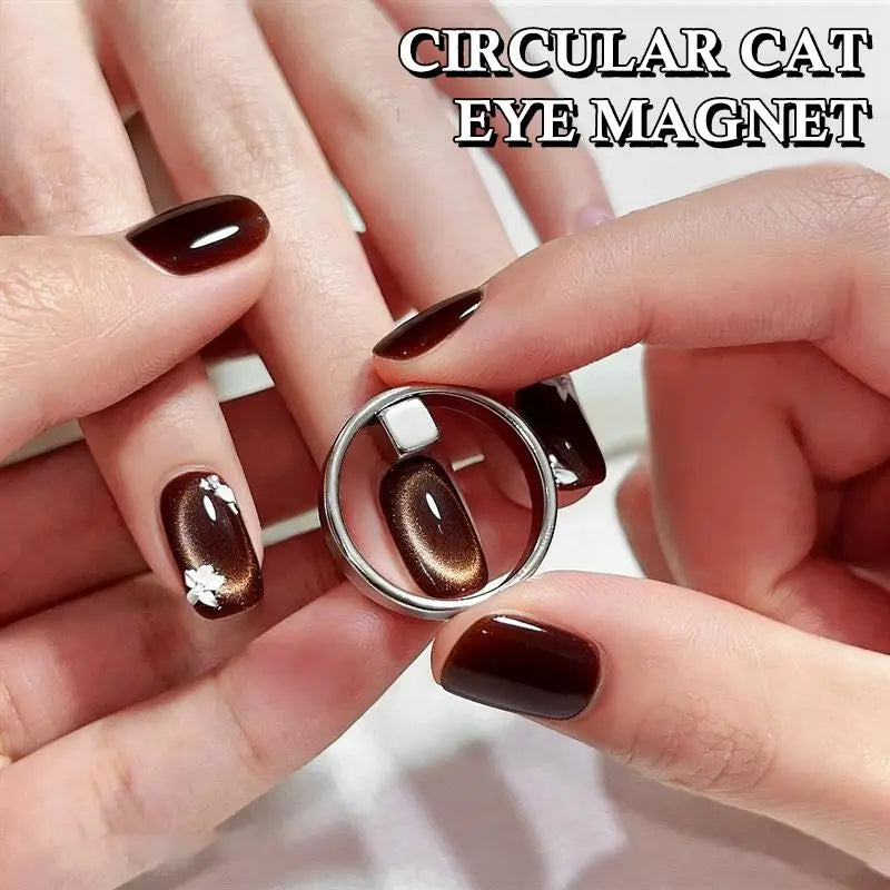 Oval Hollow Cat Eye Ring Magnet, Nail Art Tools Set, Magnetic Auxiliary Supplies for DIY Gel Nail Polish Oasis Select