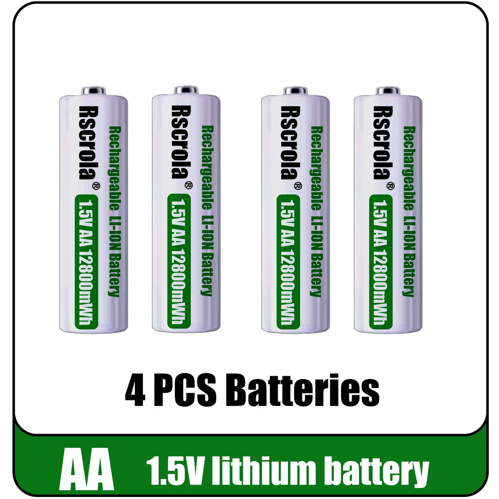 12800mWh 1.5V AA Battery Rechargeable Lithium-ion Battery AA Battery for remote control mouse fan Electric toy Oasis Select 4 PCS Batteries 1.5V China Mainland