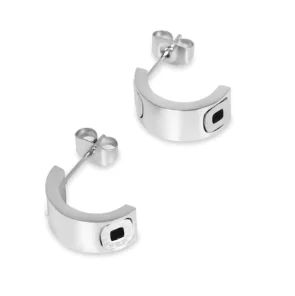 Hoop Earrings for Women Trendy Golden Stainless Steel Earring Jewelry New Oasis Select D53 Silver