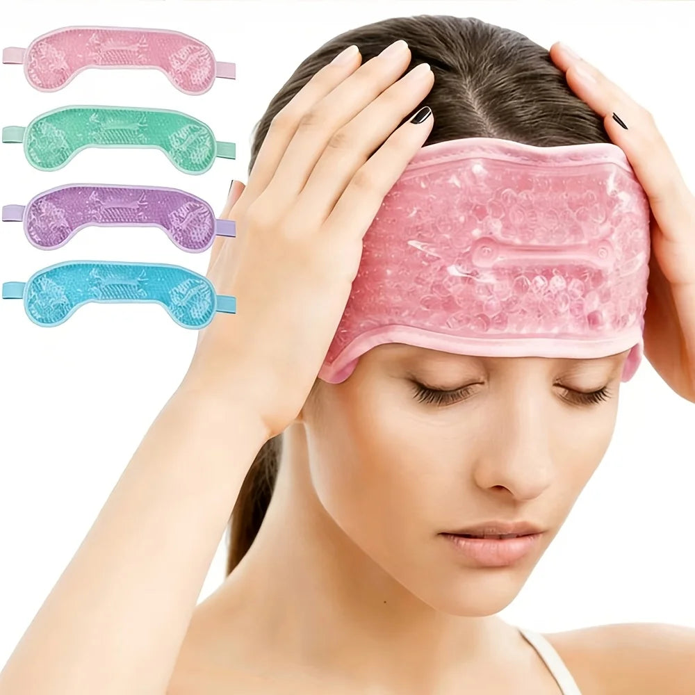 Reusable Gel Hat Type Ice Mask, Face Cold Compress Cooling Gel Headband Products, Physical Ice Massage Pillow Gel Oasis Select Pink