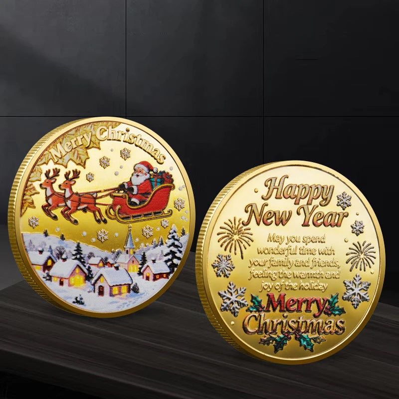 Christmas Santa Claus Collection Commemorative Medal Souvenir Coin Home Decoration Gift Oasis Select A2