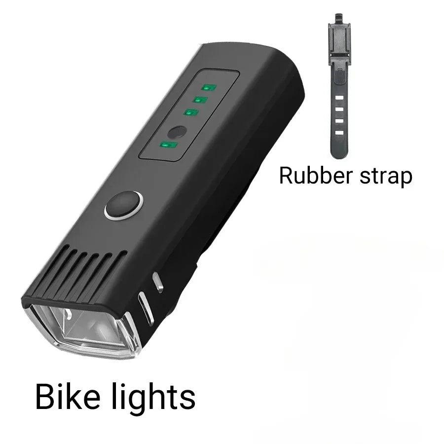 1000LM Bicycle Front Light Bright Bike Led Flashlight Lantern Rechargeable MTB Bike Rear Lamp for Cycling Headlight Christmas Oasis Select Bike light A 1PC