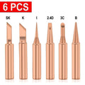 900M T Soldering Tip Pure Copper Replacement Accessory Fit for 936 937 938 Soldering Station Electronic Repair Use Oasis Select 6pcs