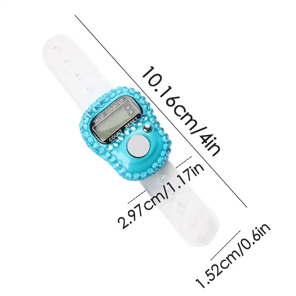 Finger Counter Clicker LCD Digital Display Finger Counter Resettable Lap Record Ring Manual Knitting Row Tally Ring For Golfer Oasis Select Blue