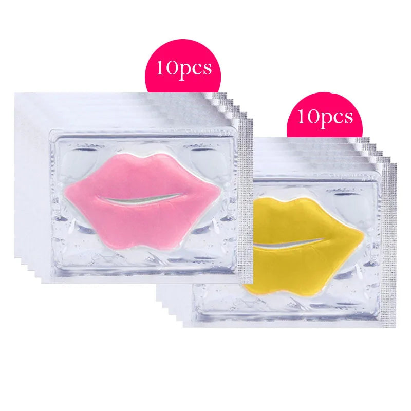 BIOAOUA Crystal Collagen Lip Mask Patches – 20 Pack Collagen Lip Mask Oasis Select Gold 10p Pink 10p
