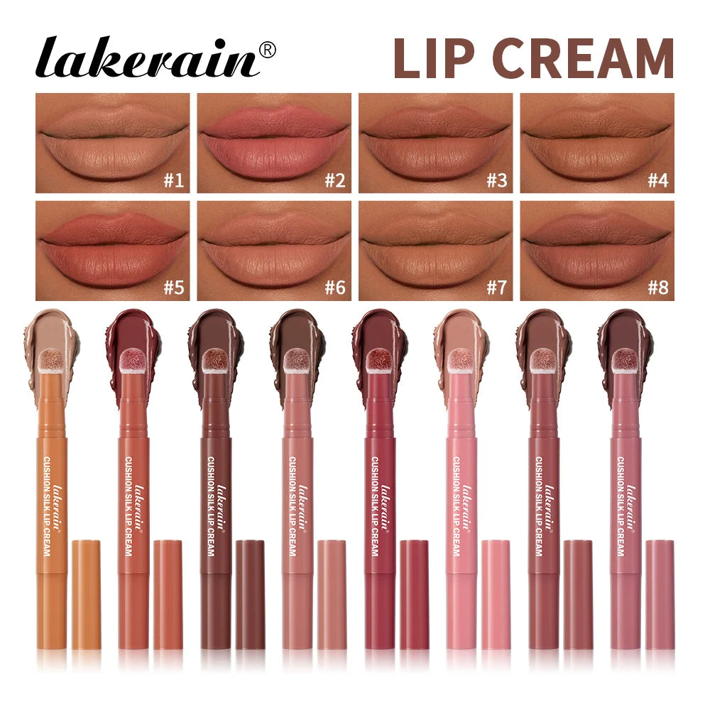 Lakerain 2-in-1 Lip Cream Powder Blusher Air Cushion Brush Design Deep Hydration Long-lasting Non Fading Lipstick Powder Blusher Oasis Select