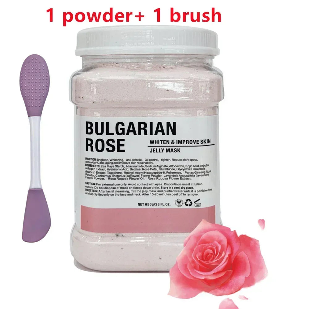 650g Chamomile Hyaluronic Acid Facial Moisturizing Mask Powder with Silicone Brush Increasing Skin Elasticity Rose Jelly Mask Oasis Select