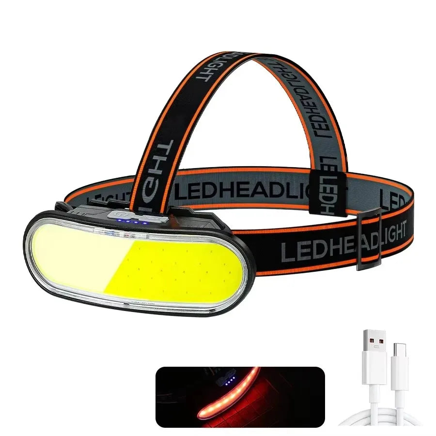 KDULIT COB LED Headlamp | USB-C Rechargeable, IPX4 Waterproof