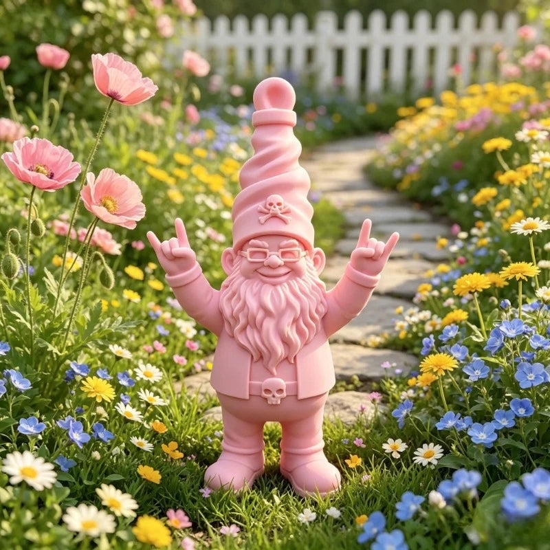 Rock Dwarf Garden Elf Desktop Ornaments Decoration Whimsical Gnome Statue with Rock Gesture Gothic Decor for Yard Patio and Home Oasis Select