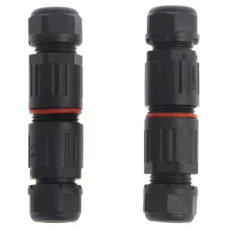1 Pcs IP68 Industrial Electrical Waterproof Wire Cable Connector 2 Pin 3 Pin Outdoor Plug Socket Straight Quick Screw Connection Oasis Select