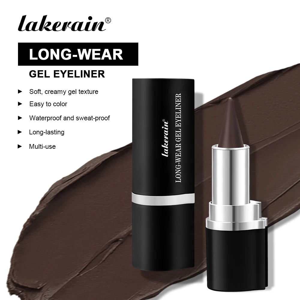 Lakerain Long-lasting Gel Eyeliner Soft Waterproof And Sweat-proof Matte Black Silver Brown Eye Liner Pen Makeup Cosmetic Oasis Select