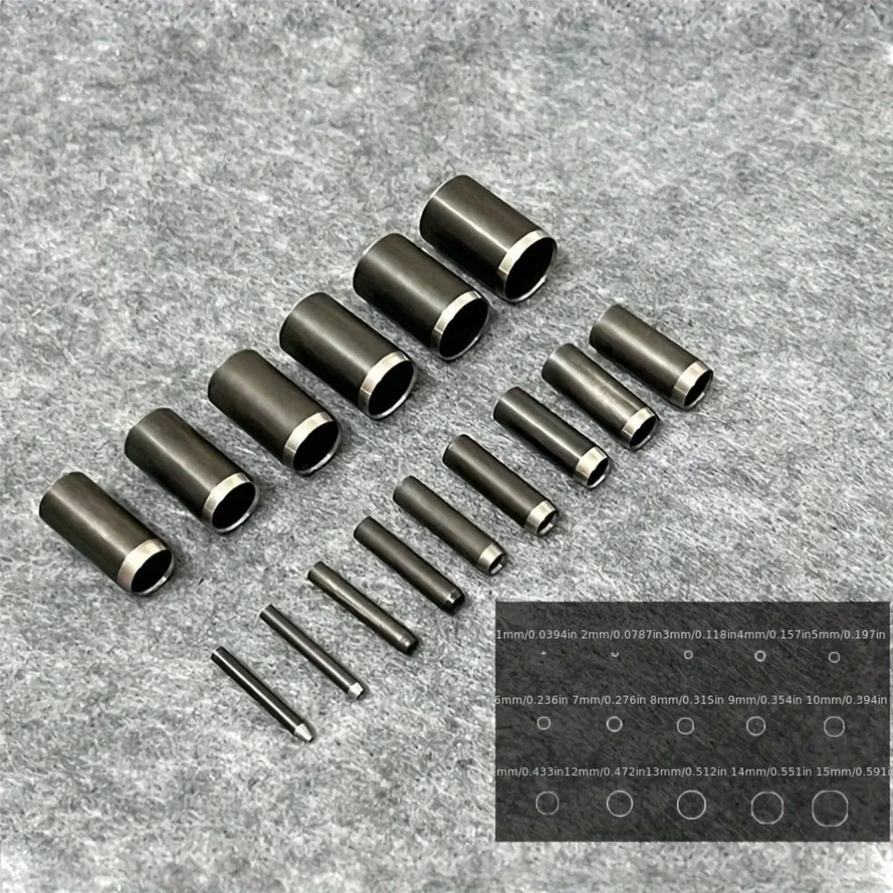 15 Sizes Round Hole Punch(1-15mm), Hollow Punch Cutter Tool Set with Storage Case, Leather Hole Punch, Leather Craft Die Cutter Oasis Select