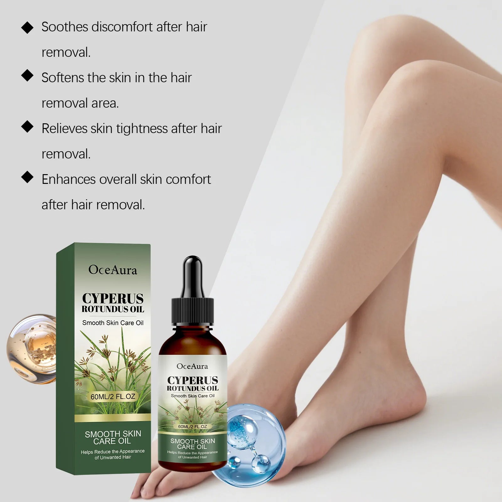 Cyperus Rotundus Post Hair Removal Oil For Bikini Wax Soothe Irritation Prevent Ingrown Hair Slow Pubic Hair Growth Gentle Oil Oasis Select