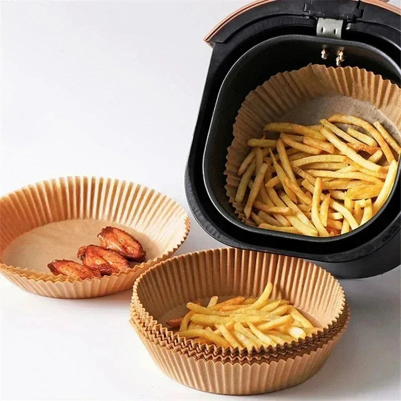 50/100/200Pcs Disposable Air Fryer Paper Oil Proof Waterproof Frying Paper Non-Stick Baking Paper For Kitchen Accessories Oasis Select