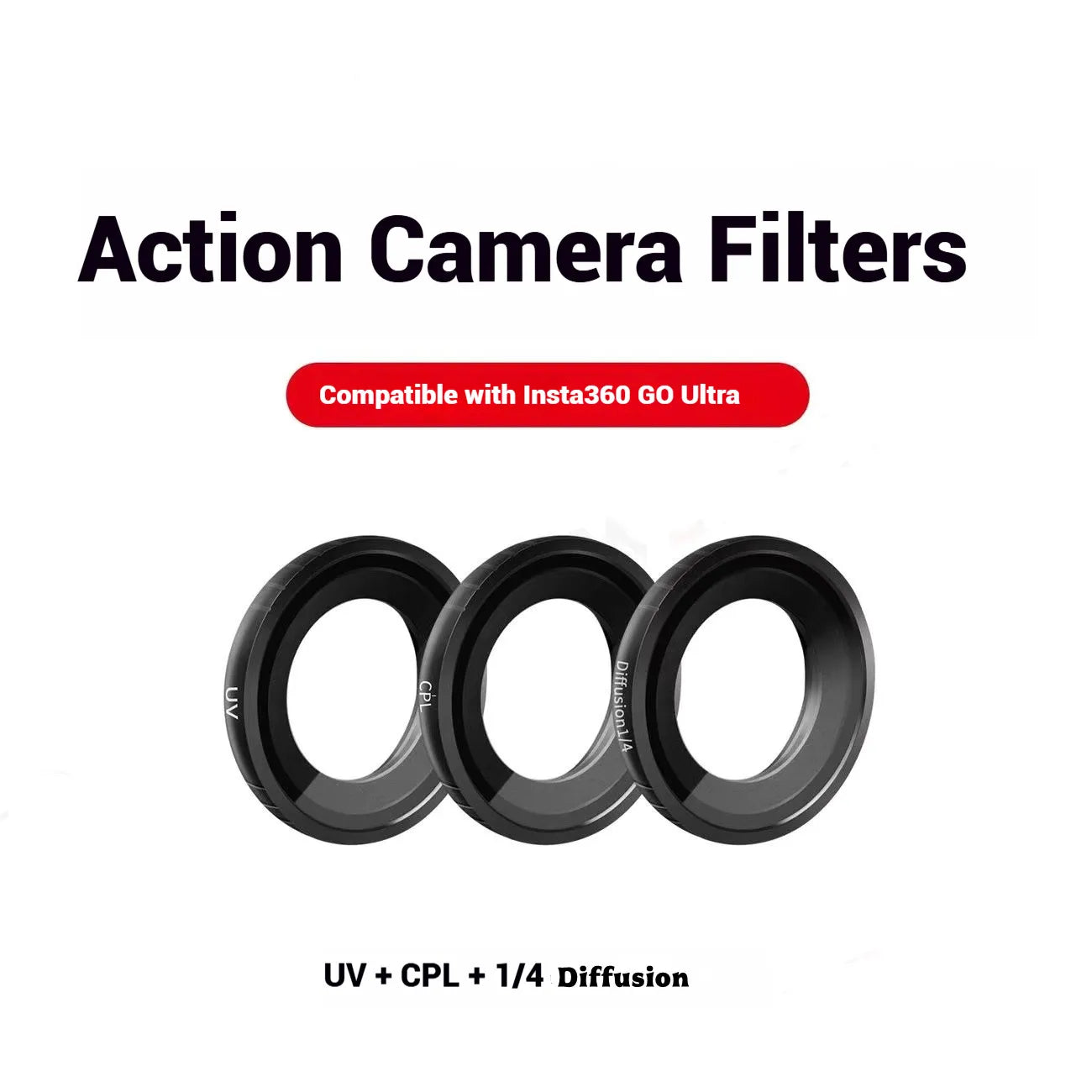 Insta360 GO Ultra Glass Filters – CPL, ND8–ND64, UV & Soft Black