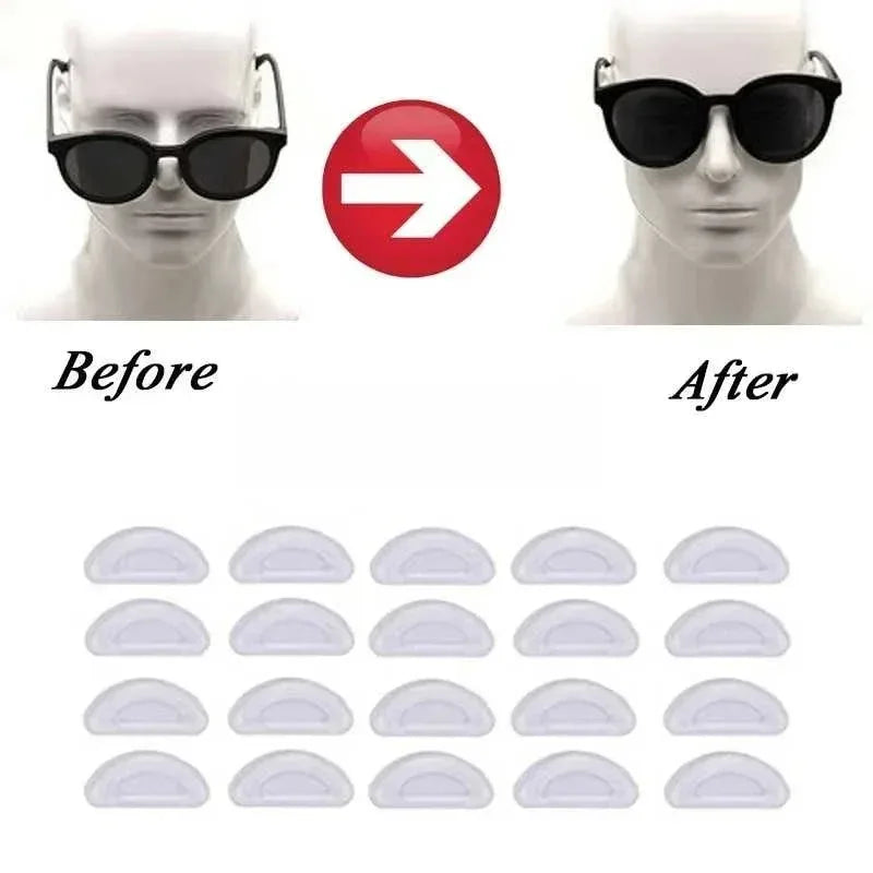 10/20/30/40Pcs Adhesive Nose Pad, Eyeglass Nose Pads Stick On Silicone Anti-Slip For Sunglasses Thin Nose Pads Eyeglasses Oasis Select
