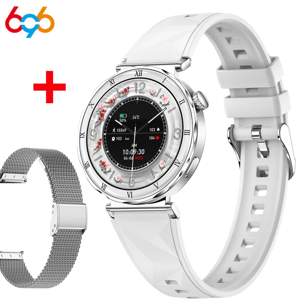Women Smartwatch Information Push 1.19 Inch Amoled Screen Smart Watch Sleep Health Monitor Blue Tooth Call Sports Fitness Music Oasis Select SVWHS A SVM