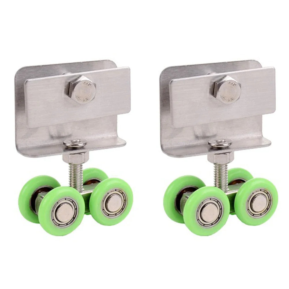 1/2/4x Shower Room Stainless Steel Sliding Door Roller Kit Four-wheel Hanging Pulley Roller Sliding Door Works Effectively