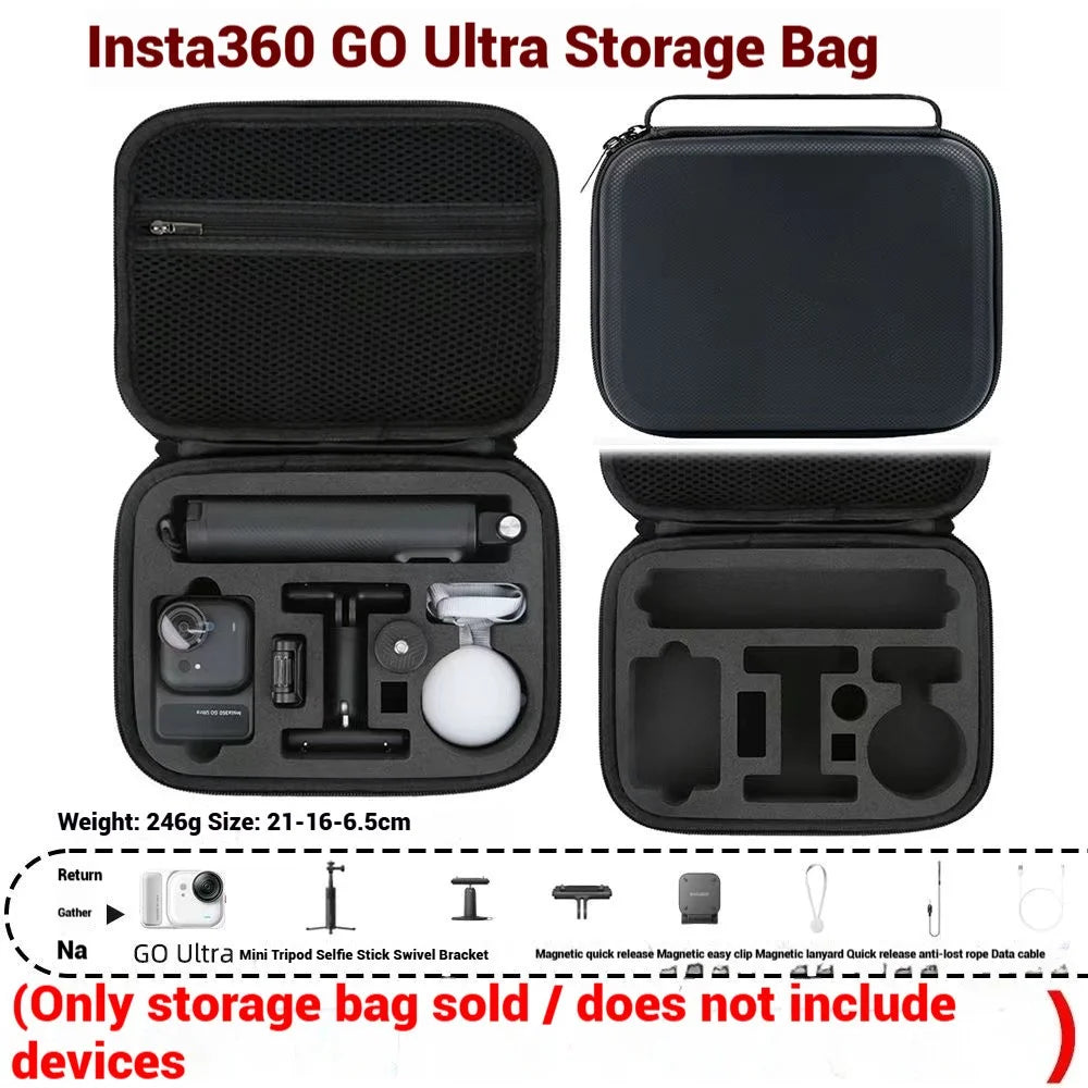 Insta360 GO Ultra Carrying Case | Portable PU Storage Bag