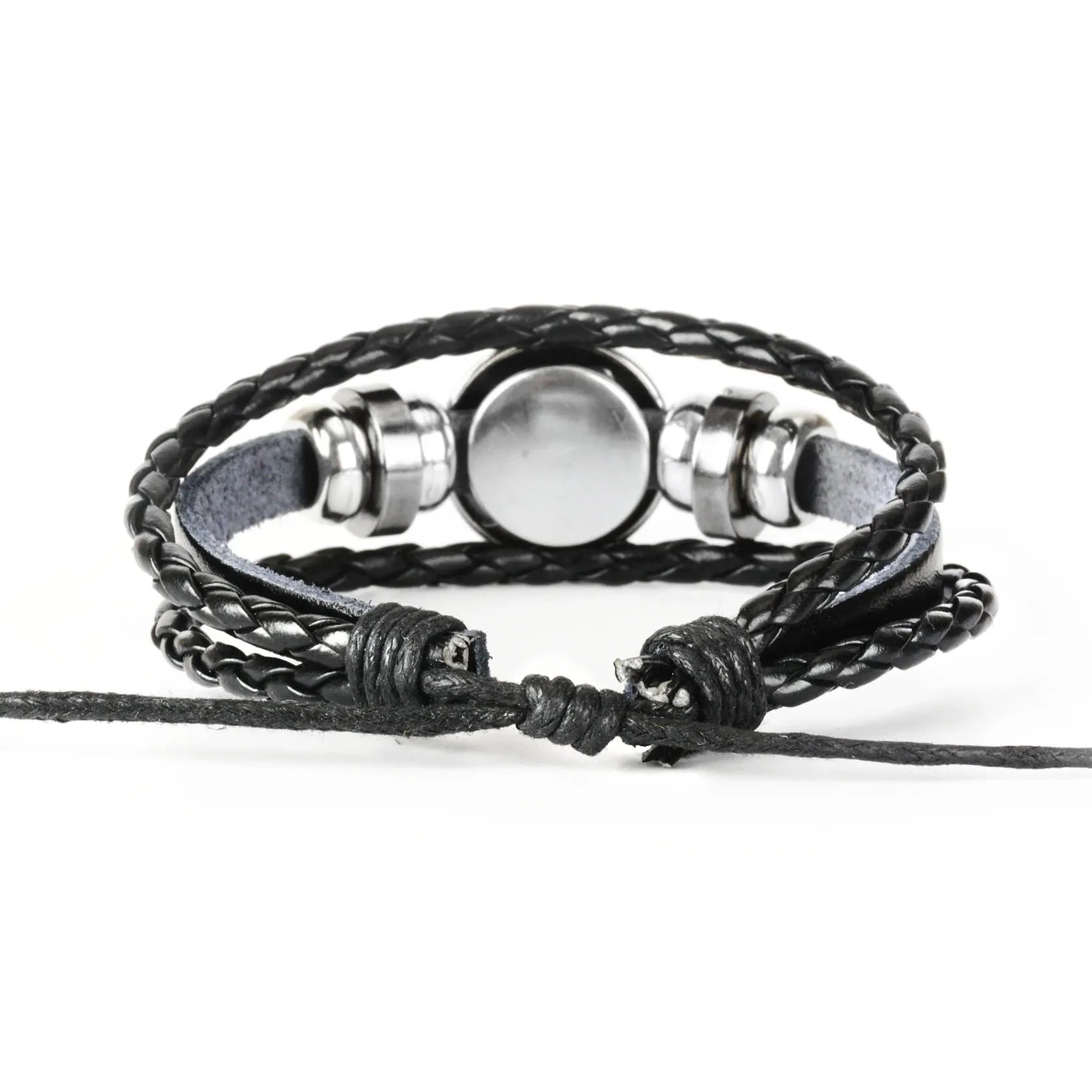 Zodiac Constellation Braided Leather Bracelet | Glass Dome Charm Charm Bracelet Oasis Select