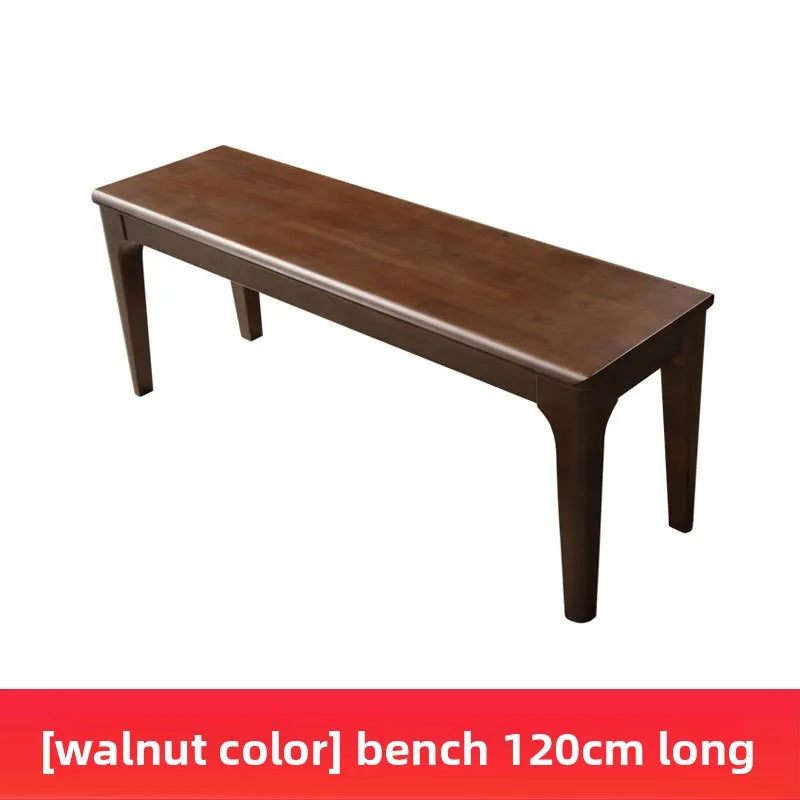 Solid wood bench wooden bench bedside bench simple modern shoe changing bench rectangular household Nordic dining table stool Oasis Select Walnut 120CM