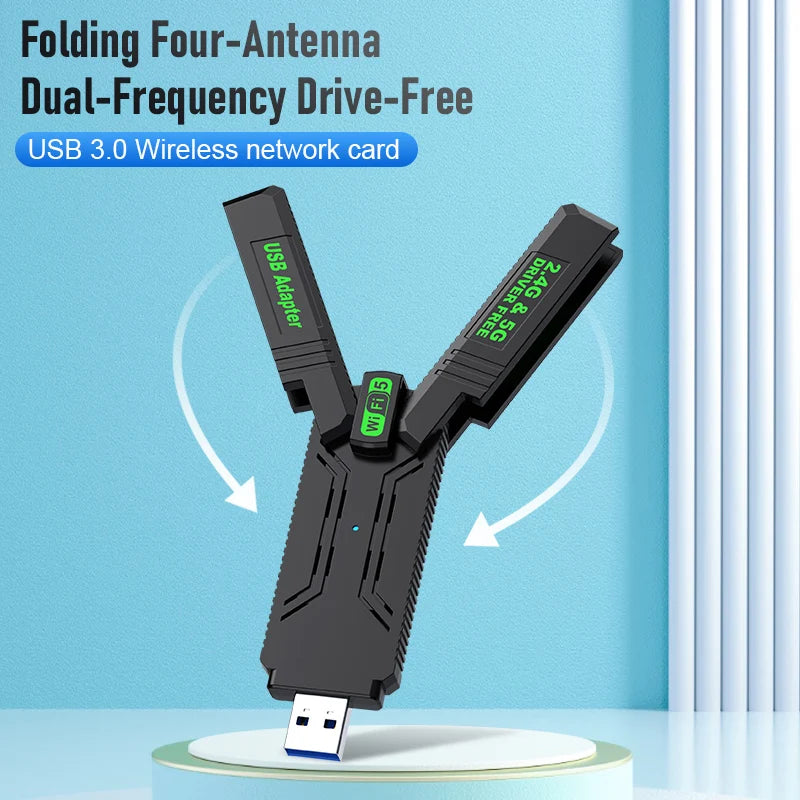 1300Mbps WiFi USB Adapter Dual Band 2.4G&5Ghz Wi-Fi Dongle 4-Antennas USB3.0 High-Speed 802.11AC Wireless Receiver For PC/Laptop Oasis Select