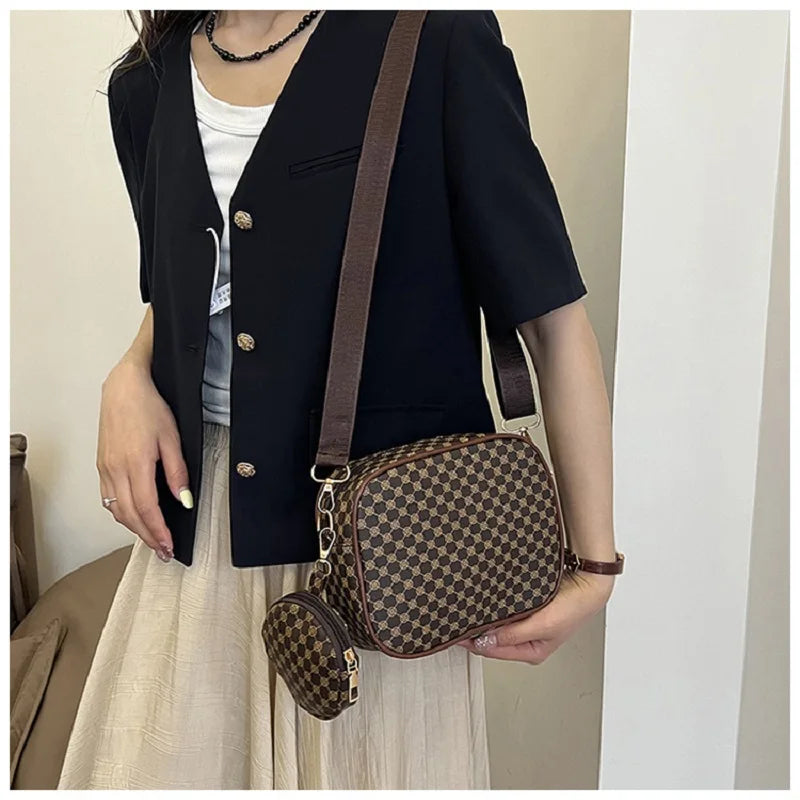 Vintage PU Leather Handbag – Women's Crossbody Shoulder Tote