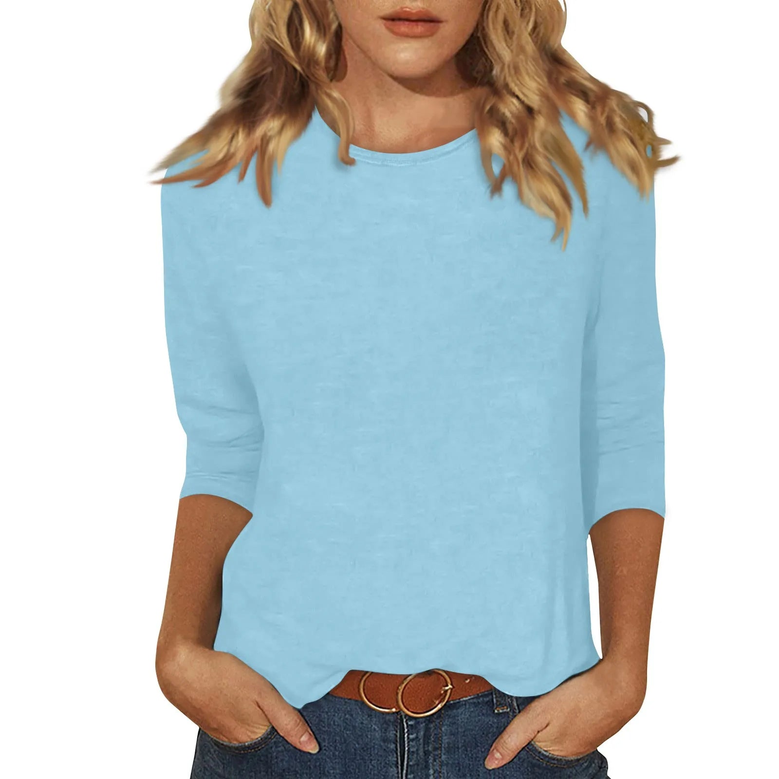 Women's 3/4 Sleeve Casual Print Blouse Top – S to 5XL Women's Casual Top Oasis Select