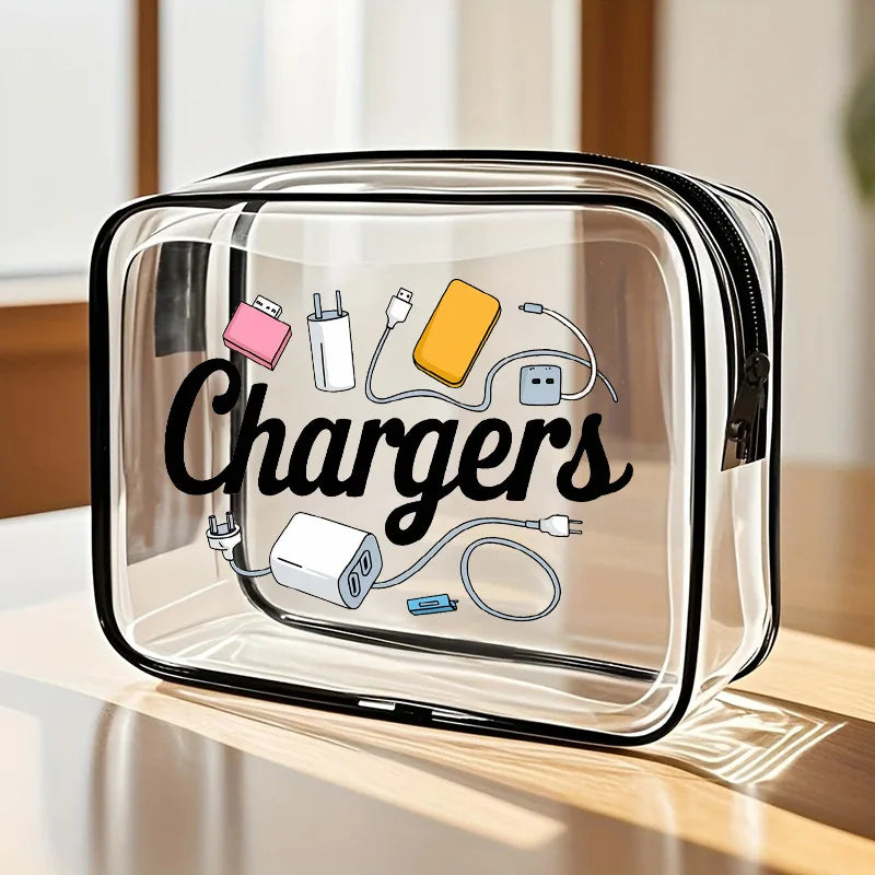 Waterproof Clear PVC Zipper Bag Summer Travel Cosmetic Organizer Toiletry Makeup Storage Bag Cosmetic Bag Oasis Select data cable