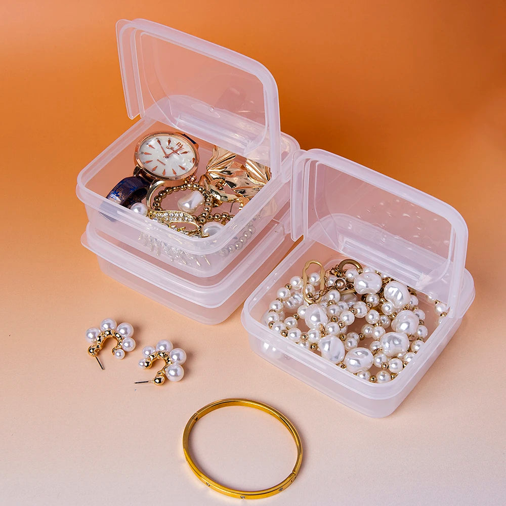 Transparent Flip Storage Box – PP Plastic for Jewelry & Beads
